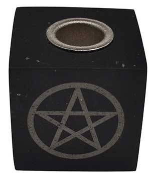 Pentagram Black Onyx Candle Holder